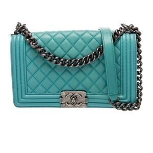 Chanel Turquoise Quilted Crossbody Bag
